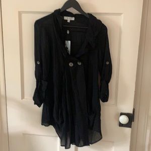 Versatile black summer blouse Sline medium